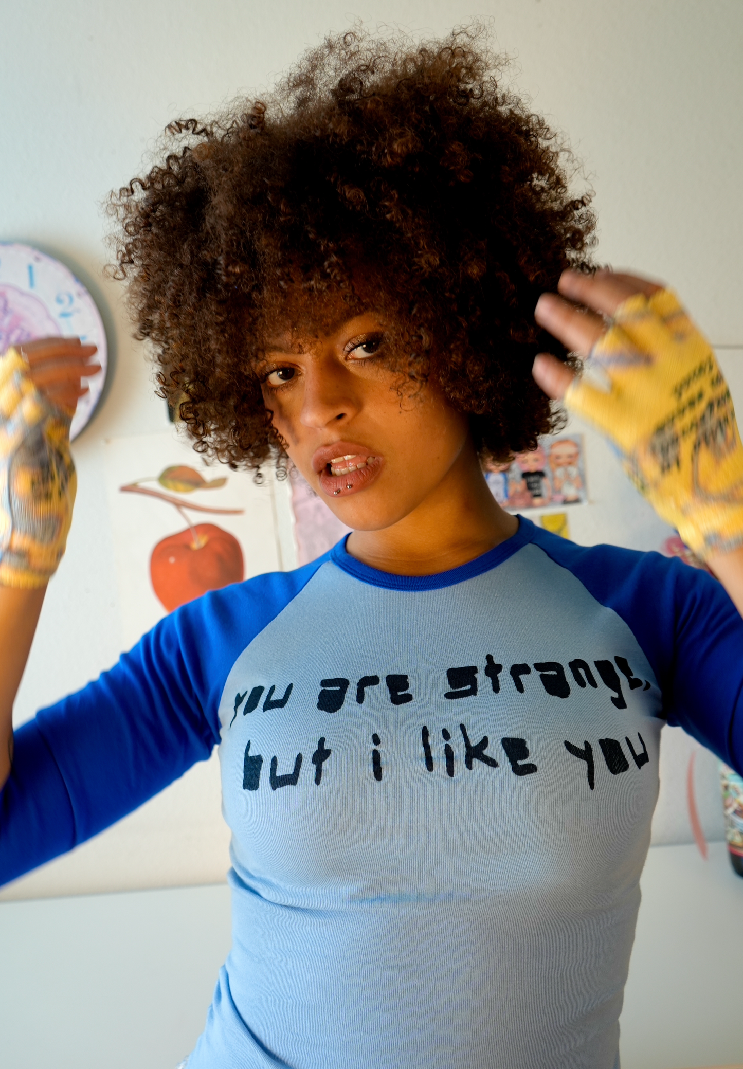 You are strange, but i like you 3/4 sleeve top