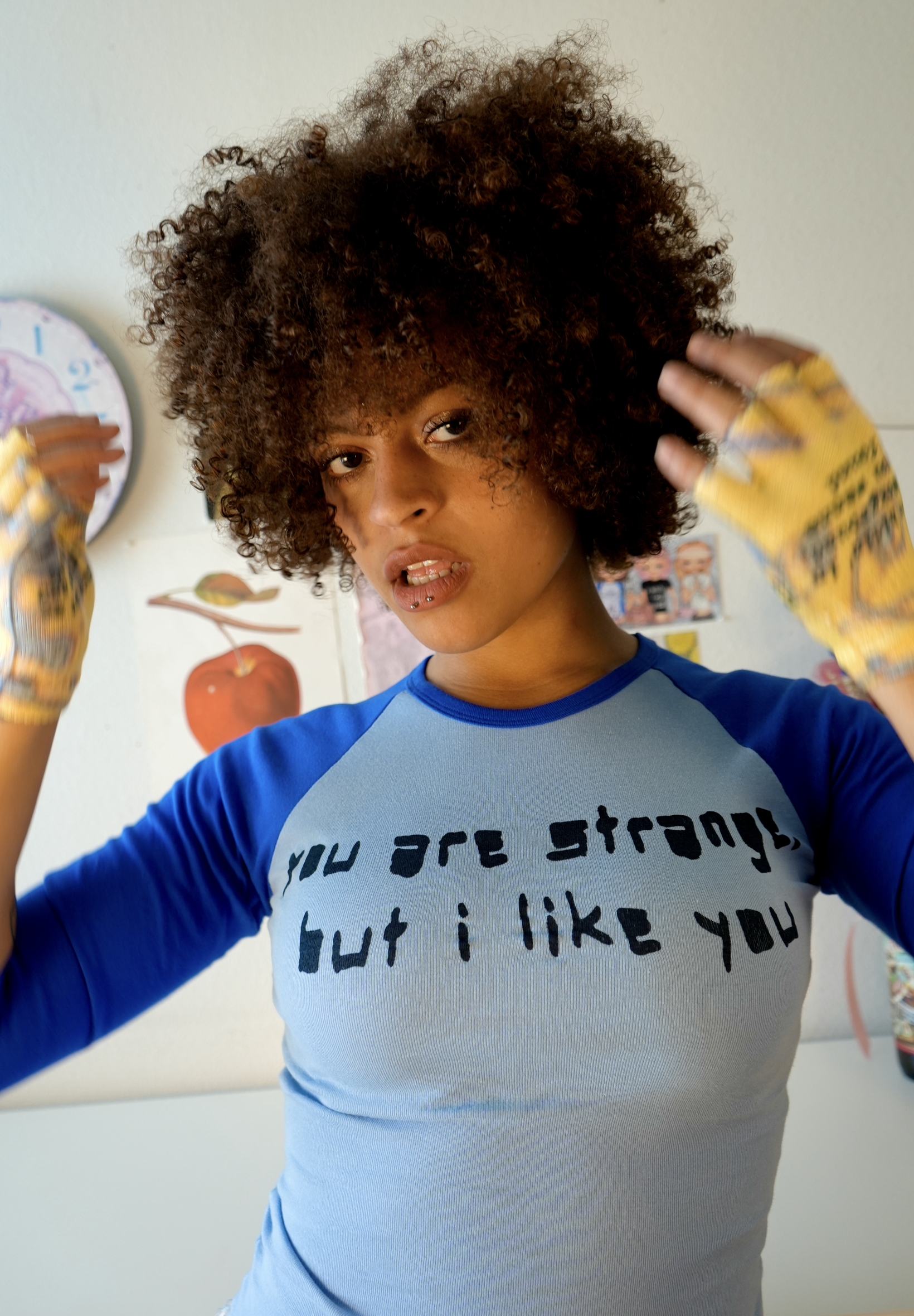 You are strange, but i like you 3/4 sleeve top
