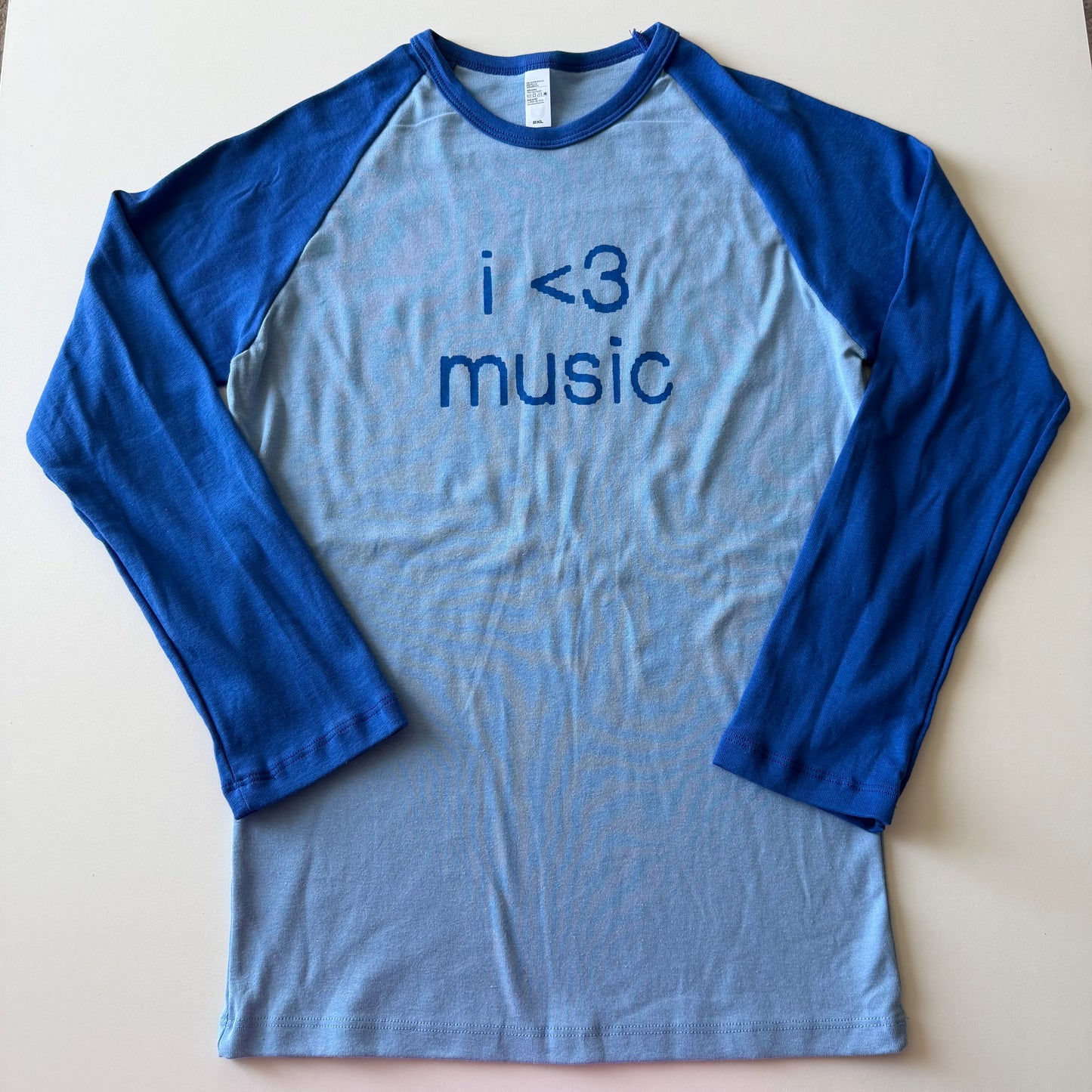 I <3 music raglan tee - 2XL