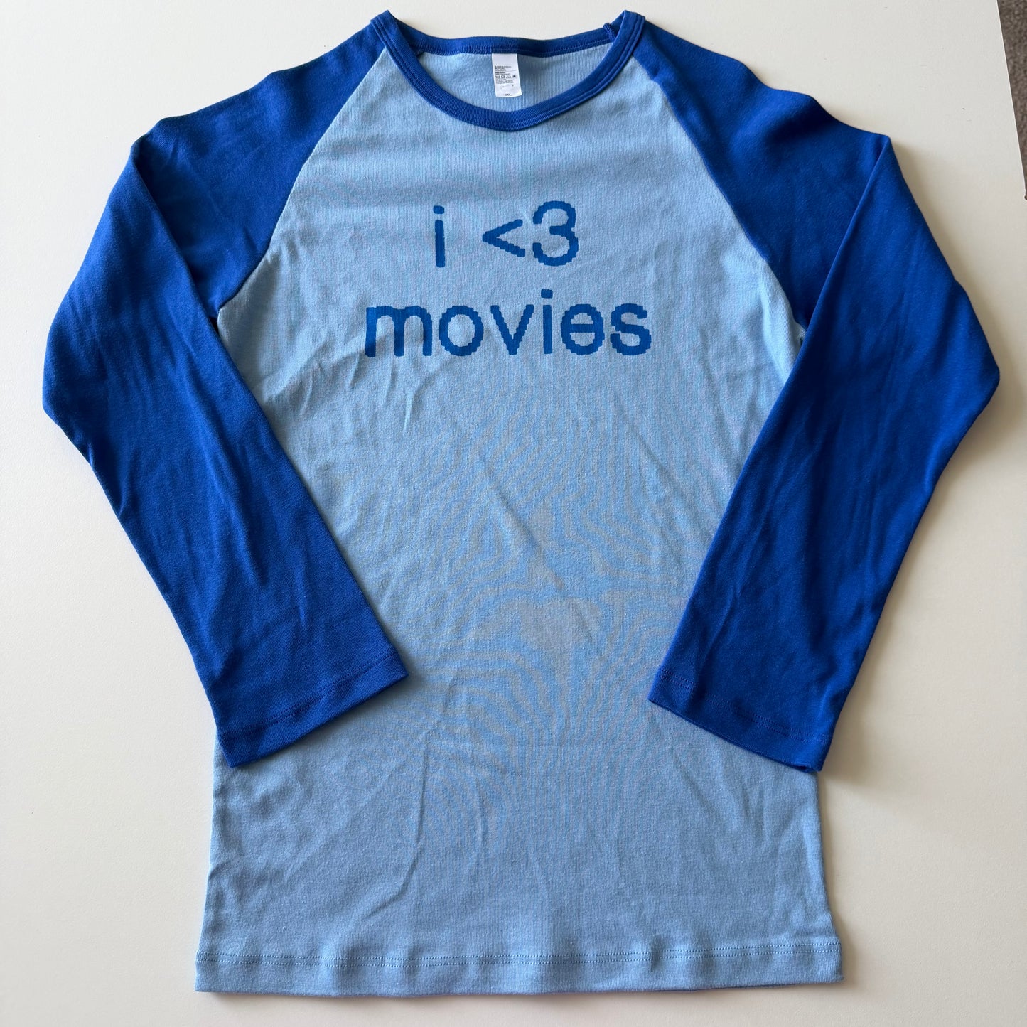I <3 movies raglan tee - XL