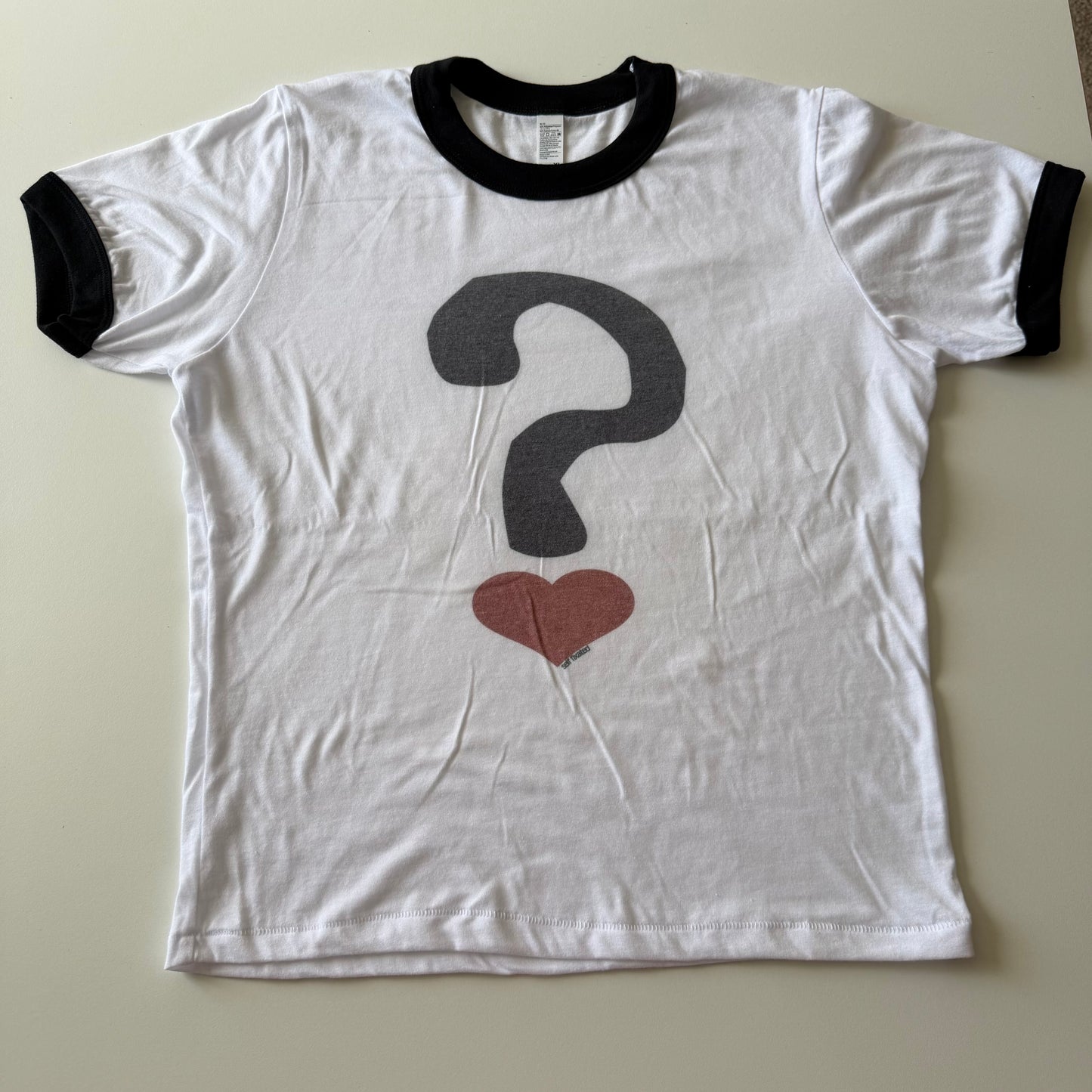 Question mark ringer tee - XL