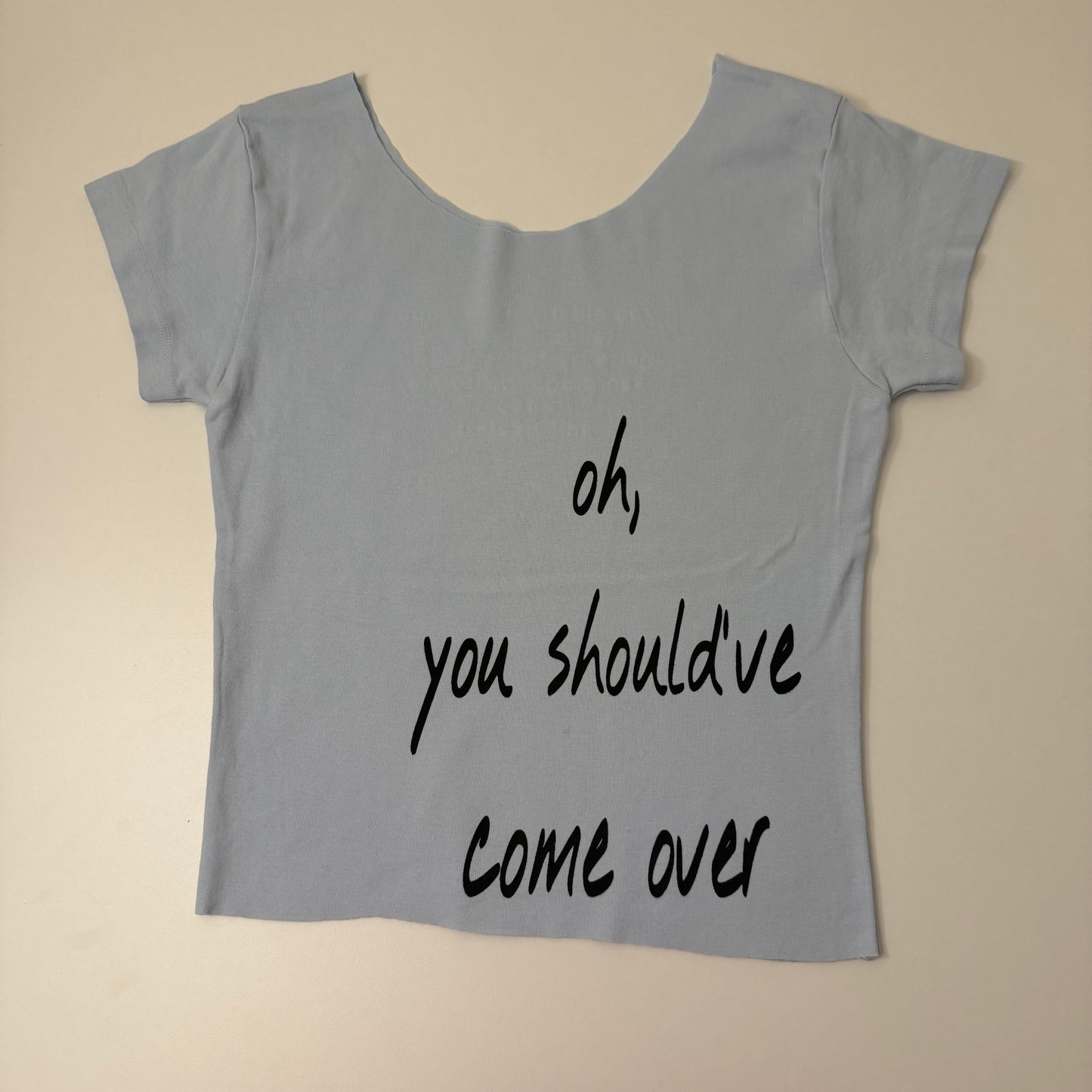 Lover you should've come off the shoulder baby tee - S