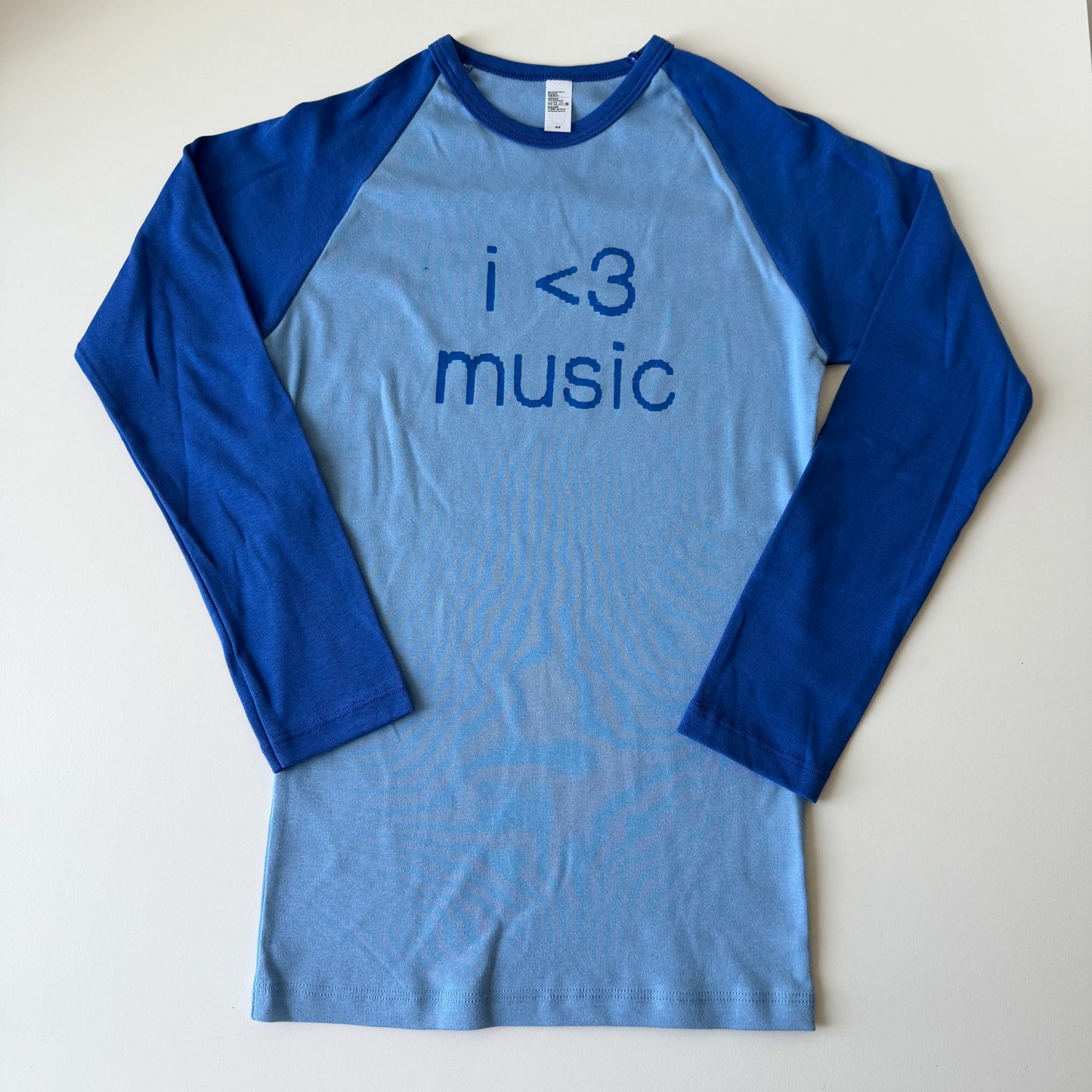 I <3 music raglan tee - M