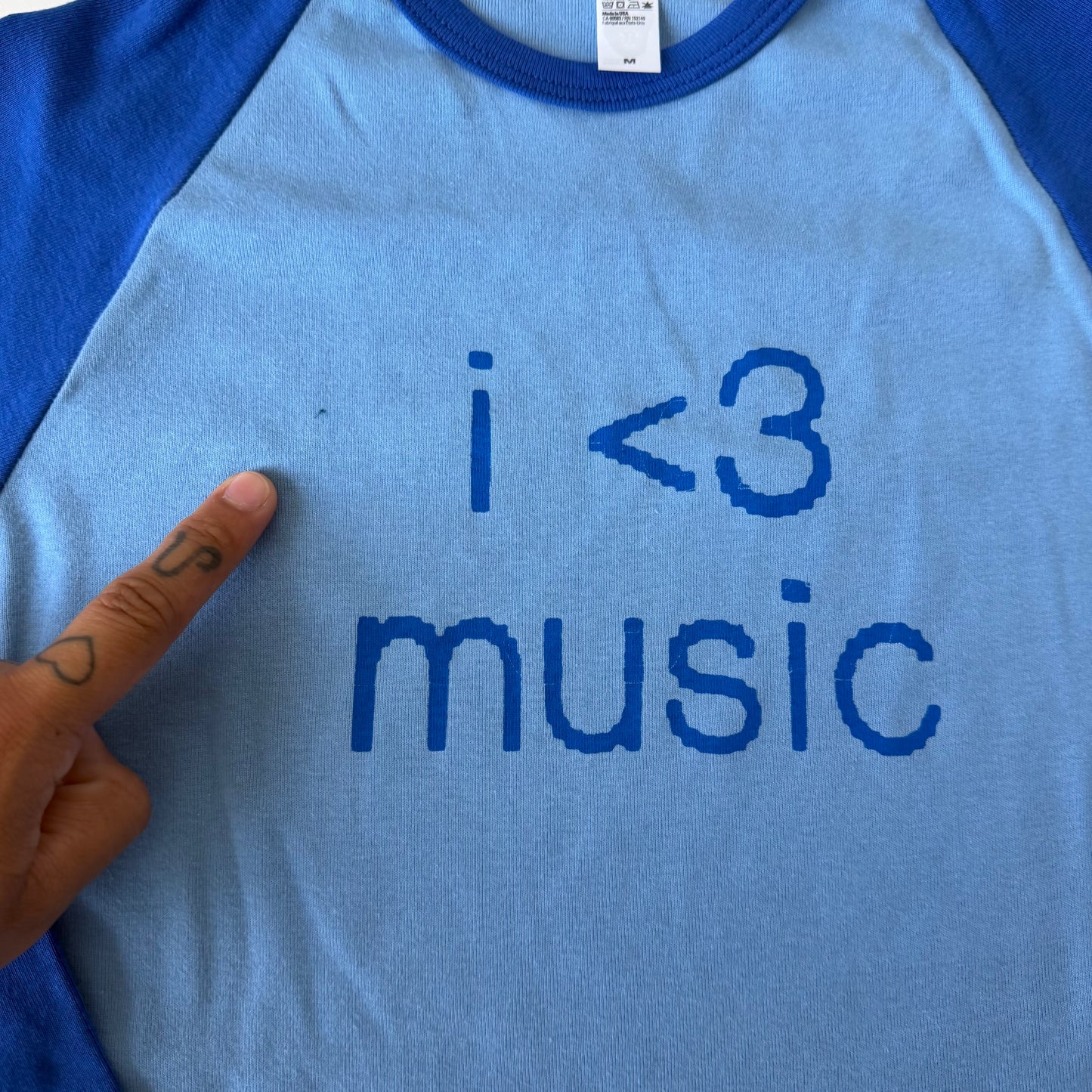 I <3 music raglan tee - M