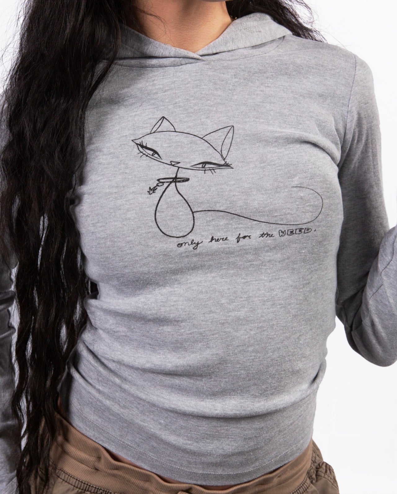Only here for the… long sleeve hoodie