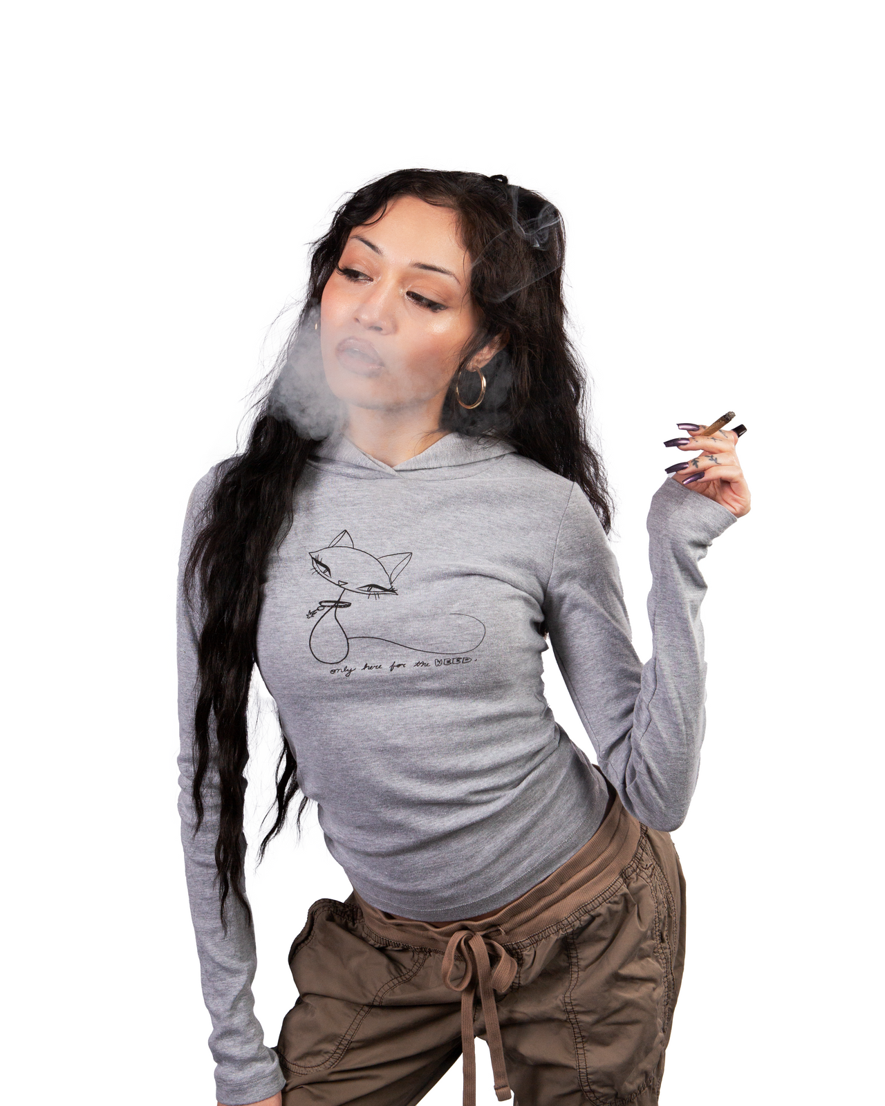 Only here for the… long sleeve hoodie