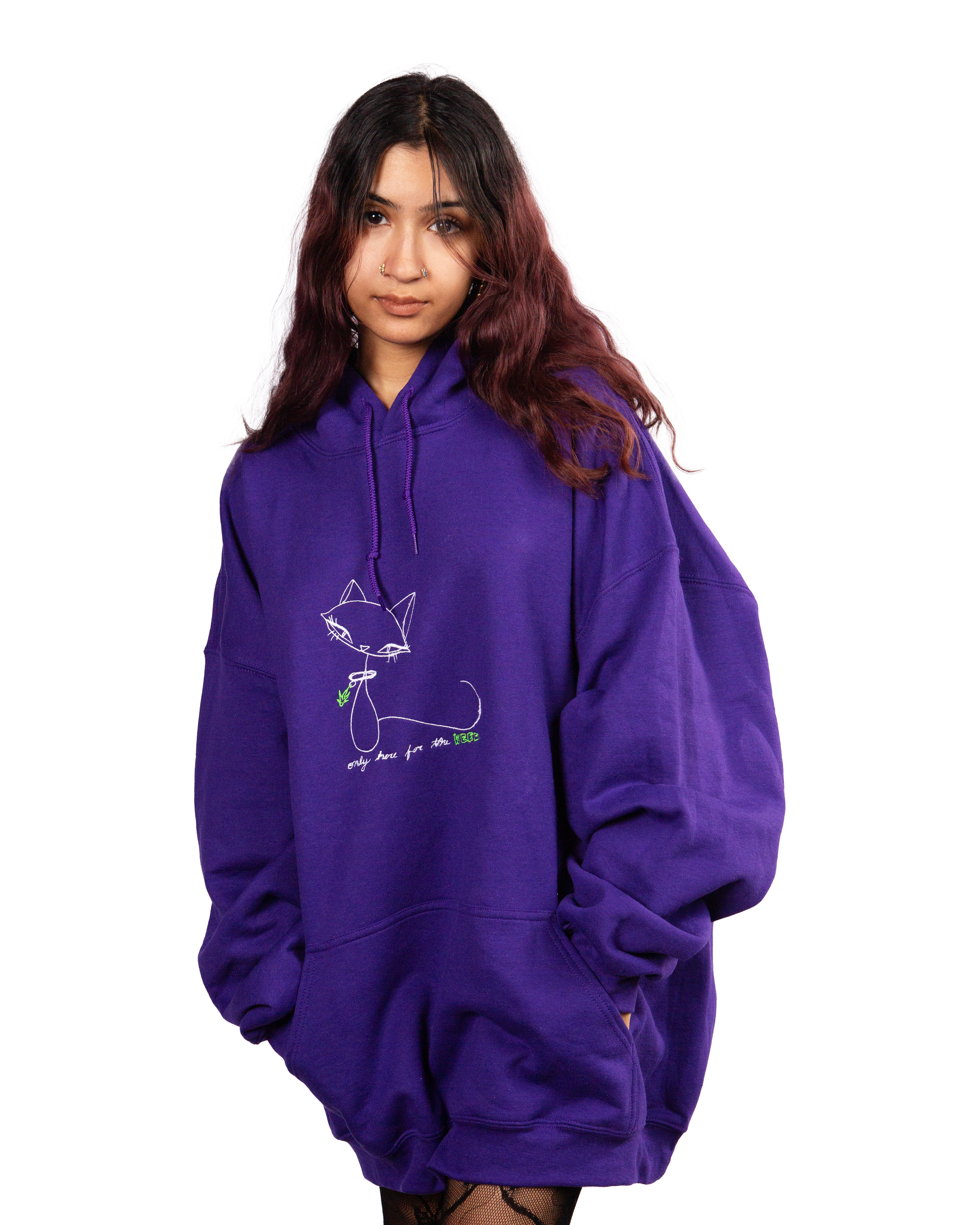 Only here for the… hoodie