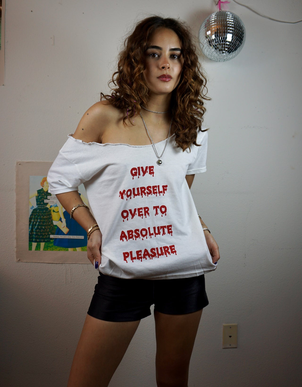 give yourself over... off the shoulder tee