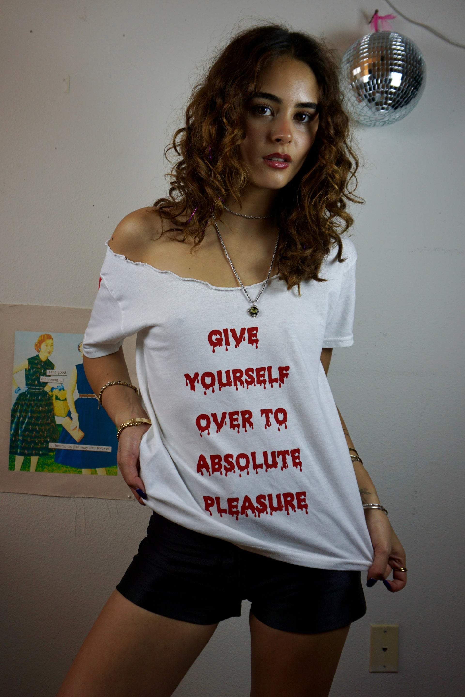 give yourself over... off the shoulder tee