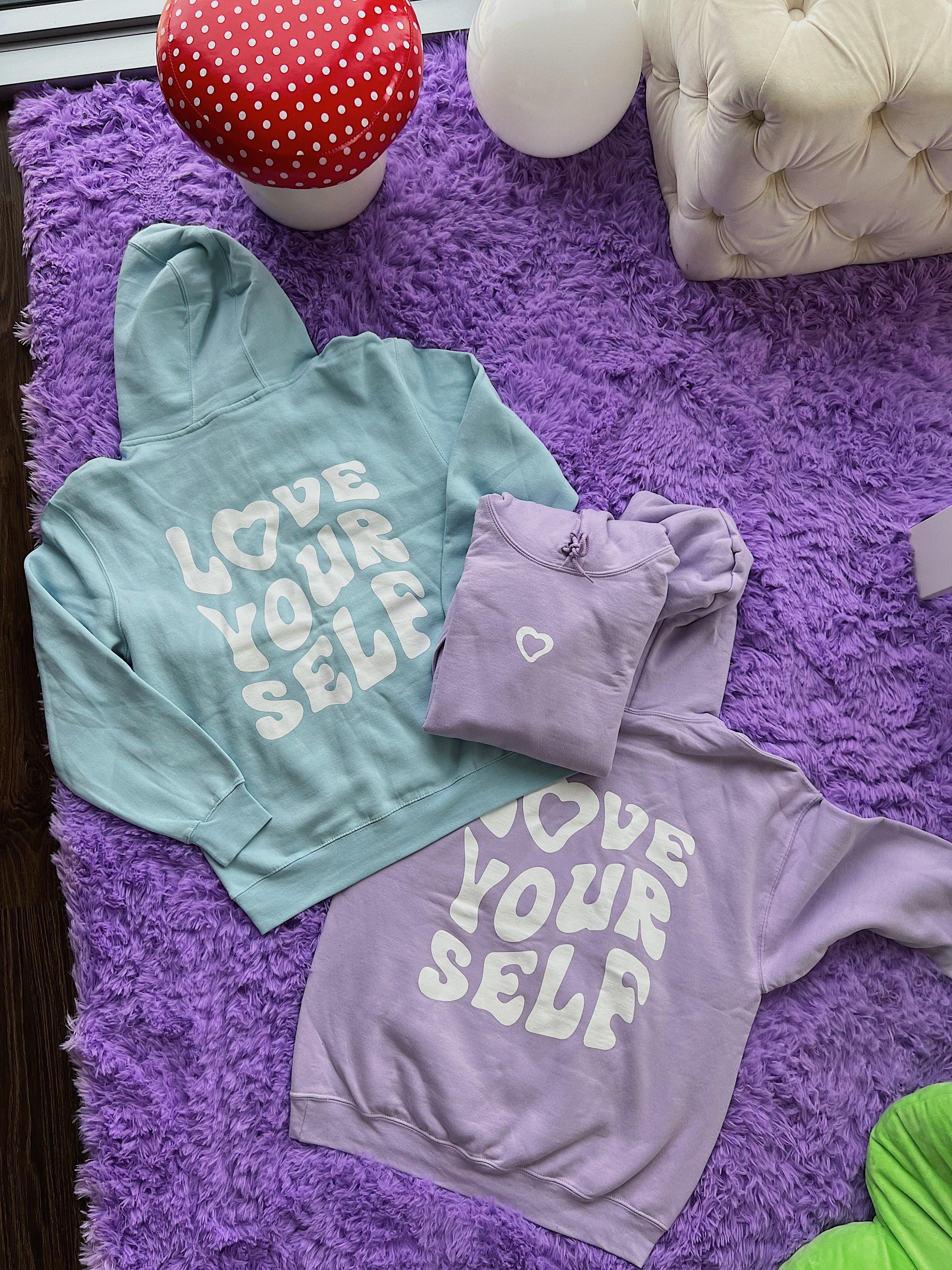 Love yourself lavender discount hoodie